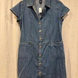 GAP Blue Denim Petite Dress